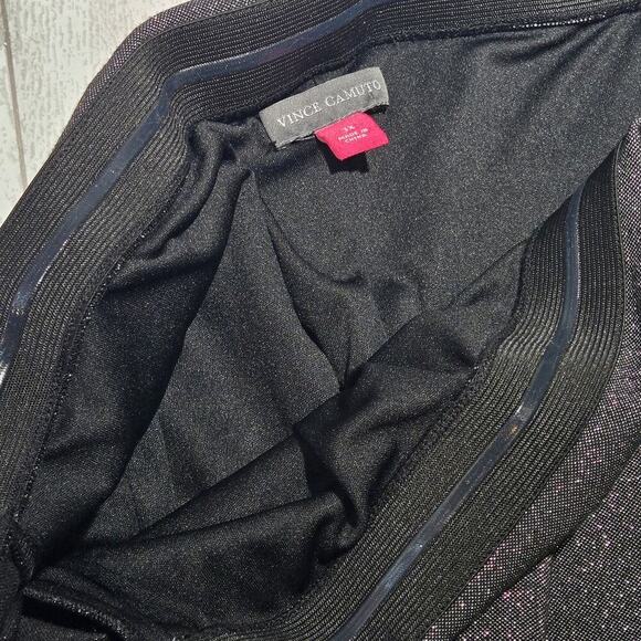 Vince Camuto Off-the-Shoulder Metallic Shimmer Bell Sleeves Dress Black PLUS 3X - Picture 7 of 9